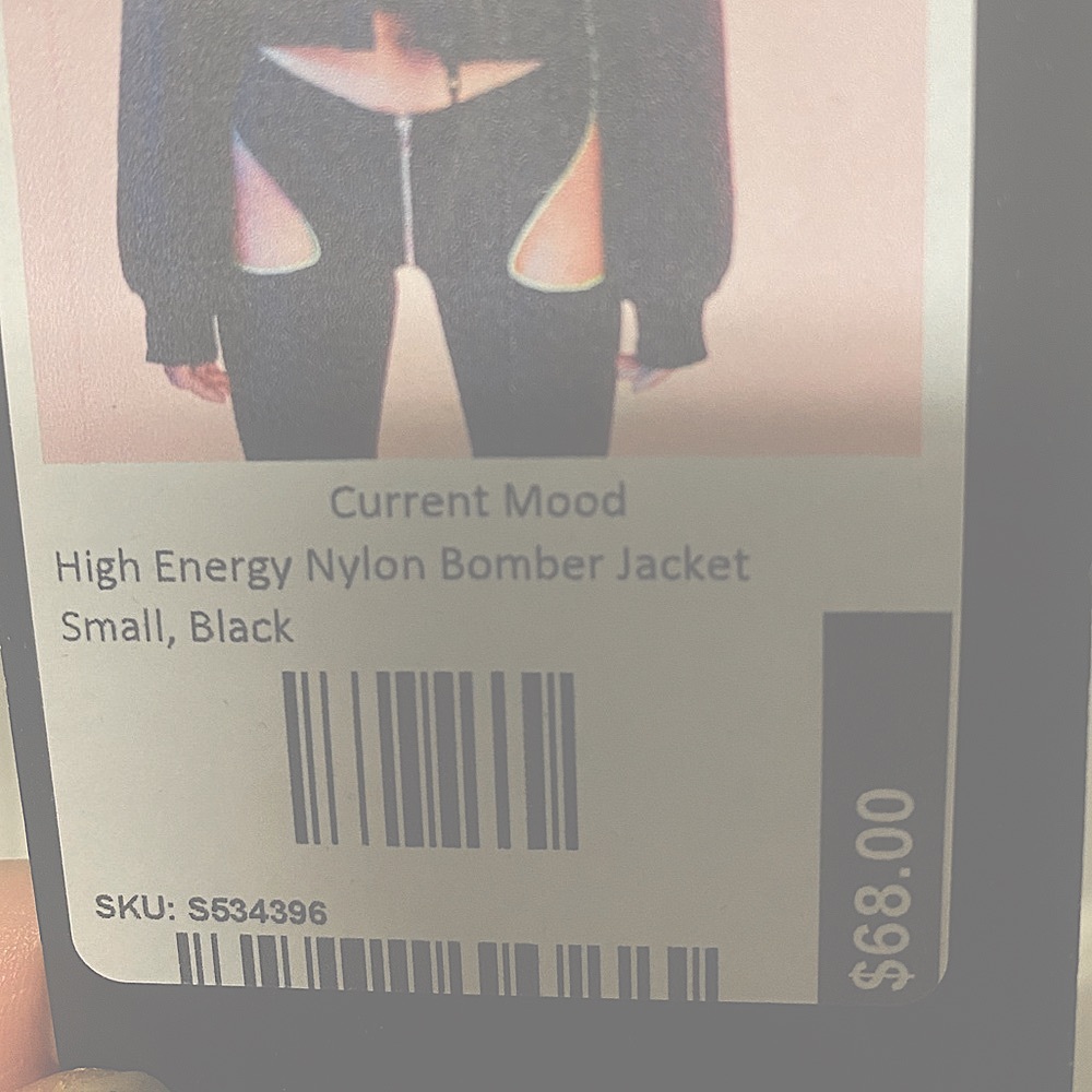 Black Nylon cropped puffer bomber cropped jacket (neon green) oversized - Picture 5 of 5